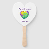 Minimalistisch Liebe du Regenbogen Valentinstag Fächer (Vorderseite)