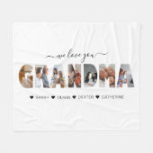 Minimalistisch Liebe Sie Oma FotoCollage Fleecedecke (Vorderseite (Horizontal))