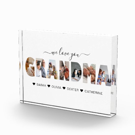 Minimalistisch Liebe Sie Oma FotoCollage Fotoblock (Rechts)