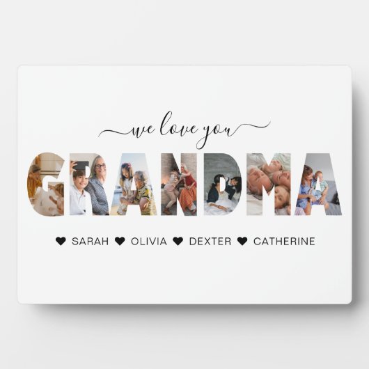 Minimalistisch Liebe Sie Oma FotoCollage Fotoplatte (Vorderseite)