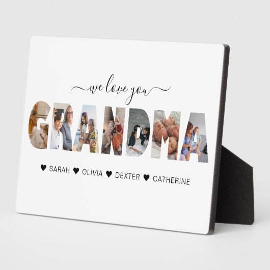 Minimalistisch Liebe Sie Oma FotoCollage Fotoplatte (Seite)