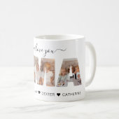 Minimalistisch Liebe Sie Oma OMA FotoCollage Kaffeetasse (VorderseiteRechts)