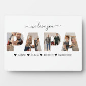 Minimalistisch Liebe Sie PAPA FotoCollage Fotoplatte (Vorderseite)