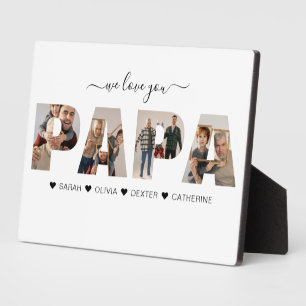 Minimalistisch Liebe Sie PAPA FotoCollage Fotoplatte