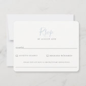 Minimalistisch Light Blue Wedding RSVP (Vorderseite)