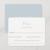 Minimalistisch Light Blue Wedding RSVP Karte (Vorne/Hinten)