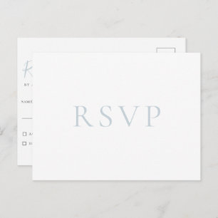 Minimalistisch Light Blue Wedding RSVP Postcard Postkarte
