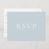 Minimalistisch Light Blue Wedding RSVP Postcard Postkarte (Vorne/Hinten)