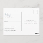 Minimalistisch Light Blue Wedding RSVP Postcard Postkarte (Rückseite)