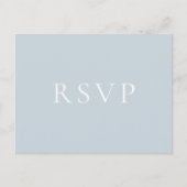 Minimalistisch Light Blue Wedding RSVP Postcard Postkarte (Vorderseite)