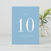 Minimalistisch Light Blue Wedding Tischnummer Card