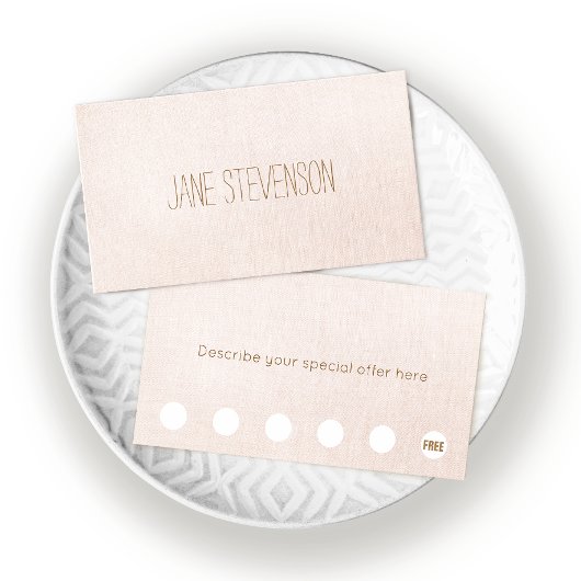 Minimalistisch Light Pink Linde 6 Punch Loyalität Treuekarte