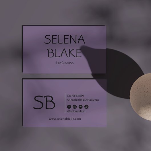 Minimalistisch Lila Boho | Trendy Retro Chic Visitenkarte
