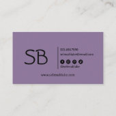 Minimalistisch Lila Boho | Trendy Retro Chic Visitenkarte (Rückseite)