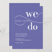 Minimalistisch Lila machen wir kalligraphische Hoc Einladung (Vorne/Hinten)