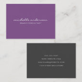 Minimalistisch Lila mit kursivem Text Visitenkarte (Vorne/Hinten)