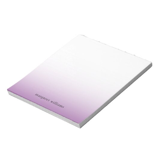 Minimalistisch Lila Ombre Personalisiert Notepad Notizblock (Rotiert)