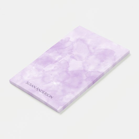 Minimalistisch lila Wasserfarbe Post-it Klebezettel (angewinkelt)