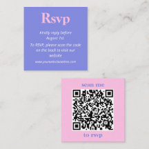 Minimalistisch Lilac Blue und Pink Wedding RSVP