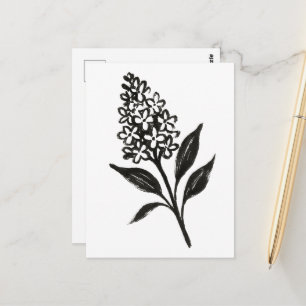 Minimalistisch Lilac - Tintenblut - Botanisches De Postkarte