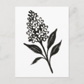 Minimalistisch Lilac - Tintenblut - Botanisches De Postkarte (Vorderseite)