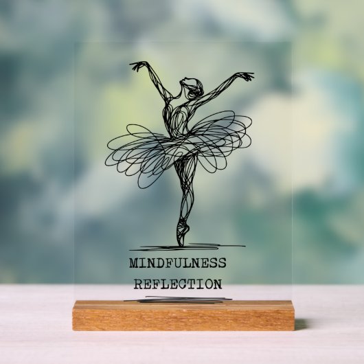 Minimalistisch Line Art Ballerina Tanz Design Acrylschild (Neutral)