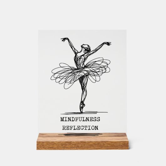 Minimalistisch Line Art Ballerina Tanz Design Acrylschild (Vorderseite)