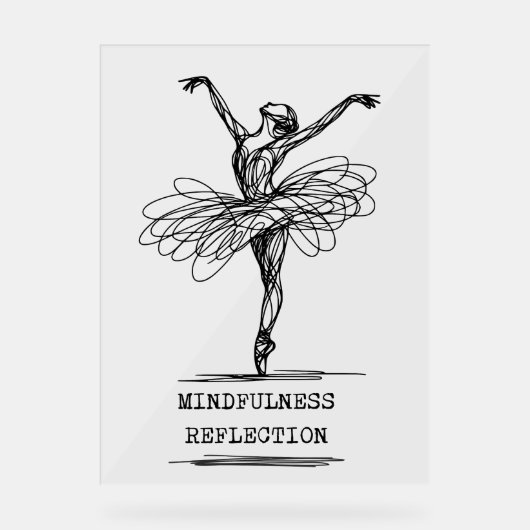 Minimalistisch Line Art Ballerina Tanz Design Acrylschild (Vorderseite)