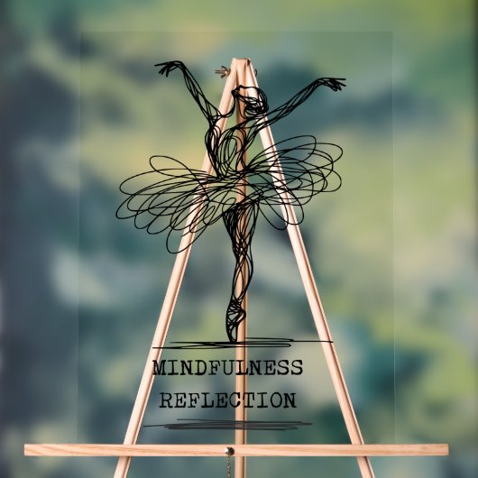 Minimalistisch Line Art Ballerina Tanz Design Acrylschild (Neutral)