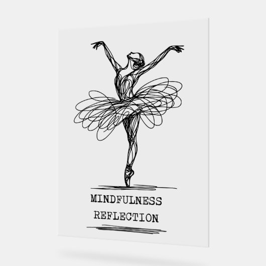 Minimalistisch Line Art Ballerina Tanz Design Acrylschild (Winkel)