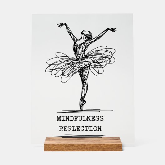 Minimalistisch Line Art Ballerina Tanz Design Acrylschild (Vorderseite)