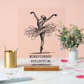 Minimalistisch Line Art Ballerina Tanz Design Acrylschild (Hochzeit)