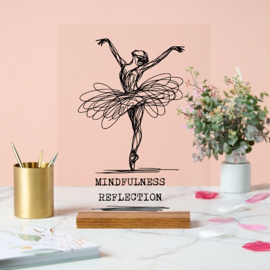 Minimalistisch Line Art Ballerina Tanz Design Acrylschild (Hochzeit)