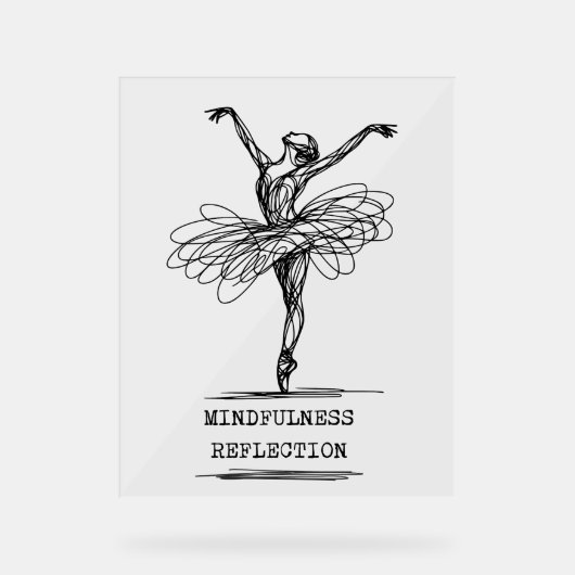 Minimalistisch Line Art Ballerina Tanz Design Acrylschild (Vorderseite)
