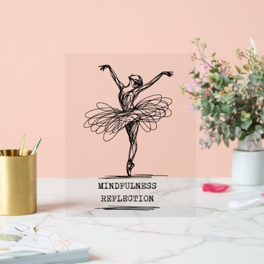 Minimalistisch Line Art Ballerina Tanz Design Acrylschild (Hochzeit)