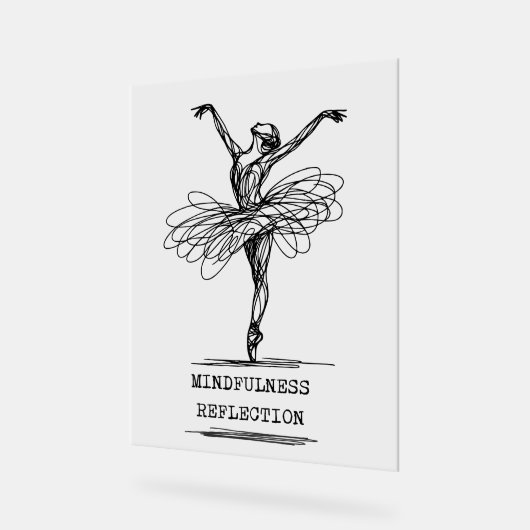Minimalistisch Line Art Ballerina Tanz Design Acrylschild (Winkel)