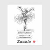 Minimalistisch Line Art Ballerina Tanz Design Aufkleber (Blatt)