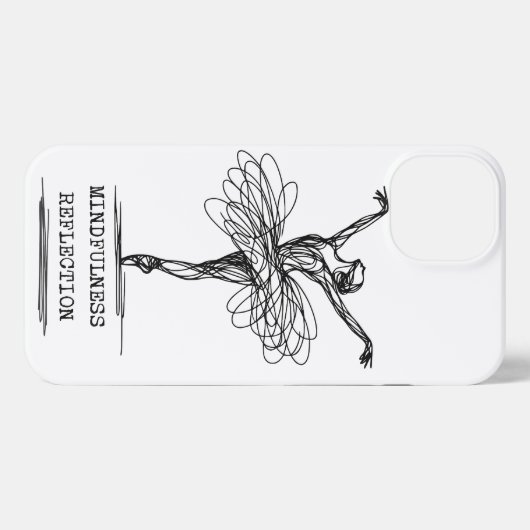 Minimalistisch Line Art Ballerina Tanz Design iPhone Hülle (Rückseite (Horizontal))