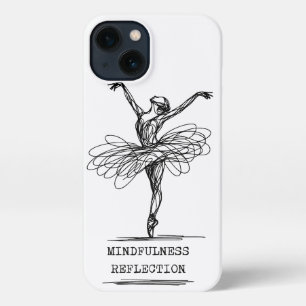 Minimalistisch Line Art Ballerina Tanz Design iPhone 13 Hülle