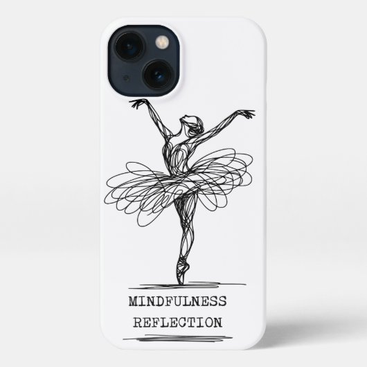Minimalistisch Line Art Ballerina Tanz Design iPhone Hülle (Rückseite)