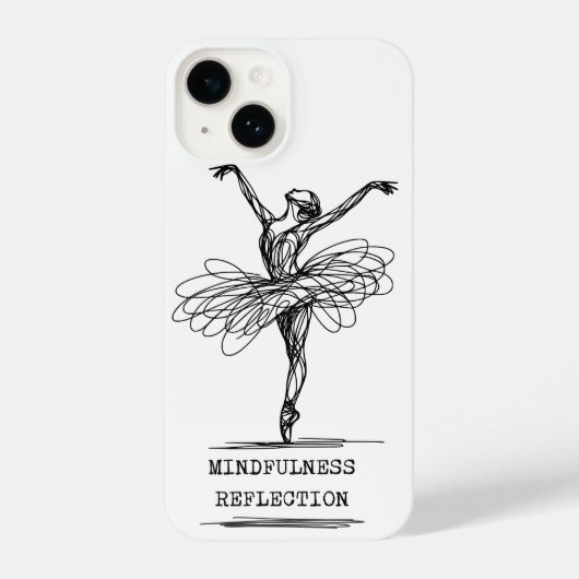 Minimalistisch Line Art Ballerina Tanz Design iPhone Hülle (Rückseite)