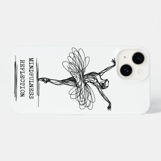 Minimalistisch Line Art Ballerina Tanz Design iPhone Hülle (Rückseite (Horizontal))