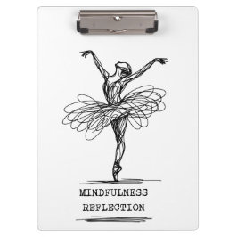 Minimalistisch Line Art Ballerina Tanz Design Klemmbrett