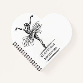 Minimalistisch Line Art Ballerina Tanz Design Notizblock