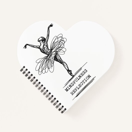 Minimalistisch Line Art Ballerina Tanz Design Notizblock (Vorderseite)