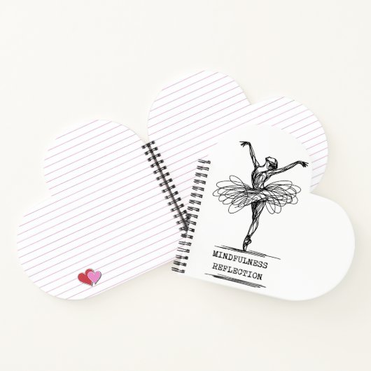 Minimalistisch Line Art Ballerina Tanz Design Notizblock (Innenseite)