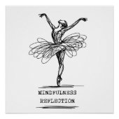 Minimalistisch Line Art Ballerina Tanz Design Poster (Vorderseite)