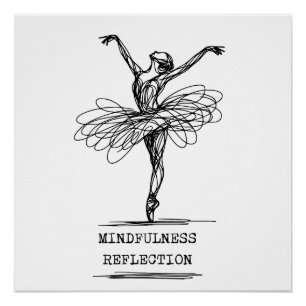 Minimalistisch Line Art Ballerina Tanz Design Poster