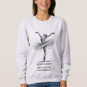 Minimalistisch Line Art Ballerina Tanz Design Sweatshirt (Vorderseite)