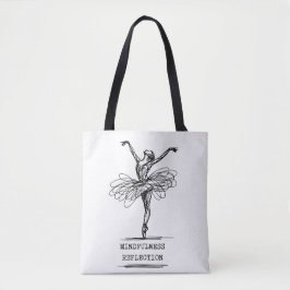 Minimalistisch Line Art Ballerina Tanz Design Tasche